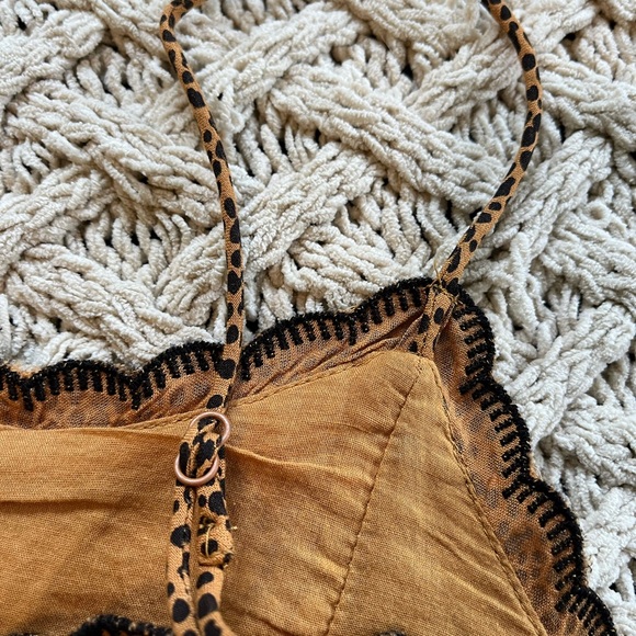 Urban Outfitters Tiered Sleeveless Sundress Mini Dress Animal Print Leopard XS - Picture 13 of 16